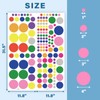 148 Pieces Rainbow Polka Dot Wall Decals Set Peel and