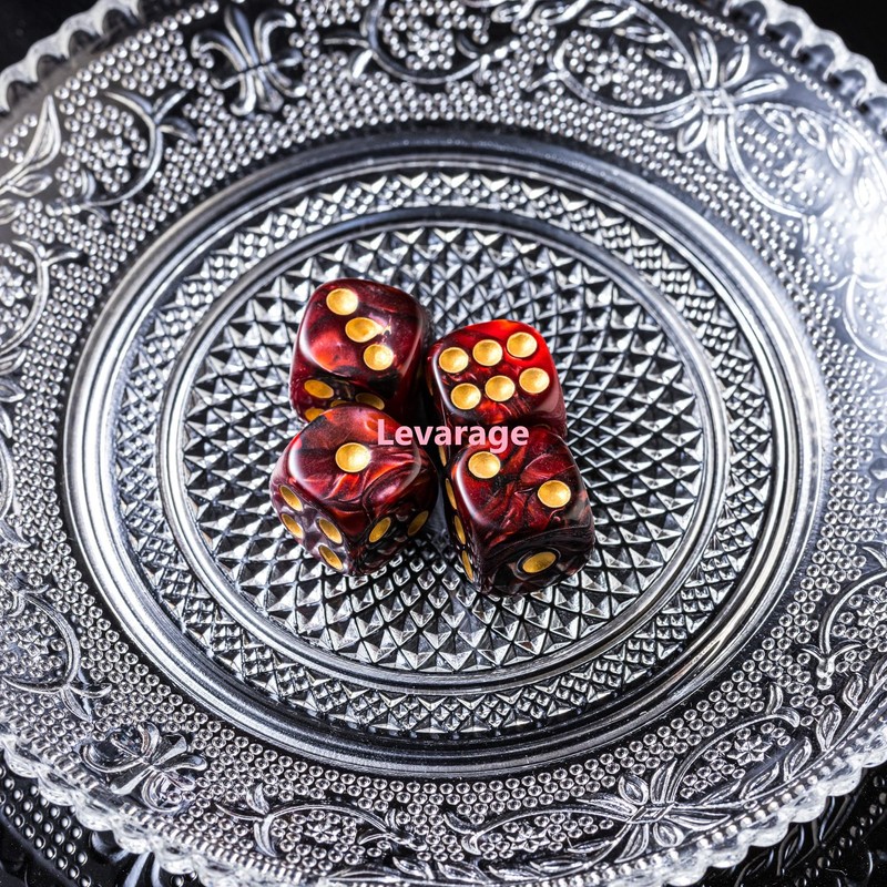 Levarage 0037 4 Dice Red Marble 0.5 inch Square dice