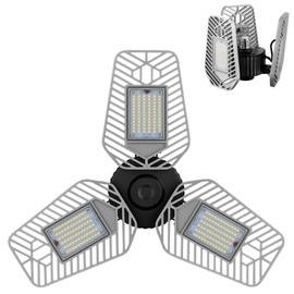 LZHOME LED Garage Lights, Deformable Ceiling Light 9000 Lumens, 82W CRI 80 Shop Light, Adjustable Garage Lights, Led Lighting (No Motion Activated) (1-Pack)