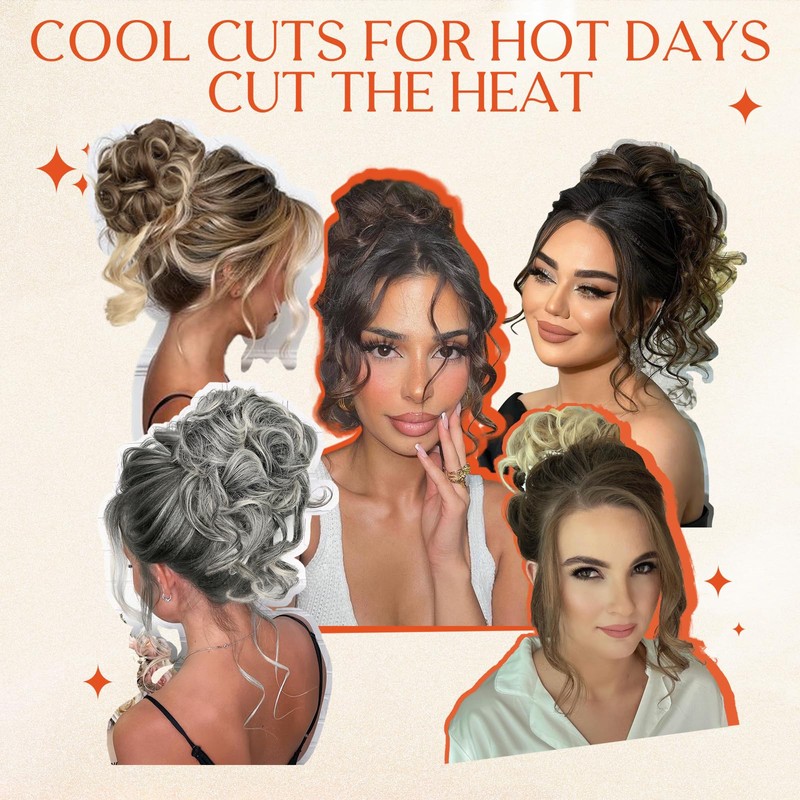 RONTAYA 2PCS Messy Bun Hair Piece Wavy Curly Hair Bun