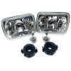 V-Spec H6054 7X6 Chrome Housing Diamond Cut Headlights Replacement Glass