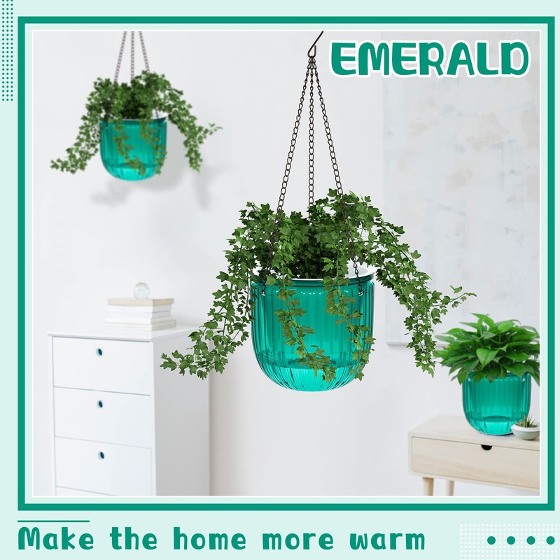 Meanplan 4 Pcs Self Watering Hanging Planter Indoor 6.5 Inch