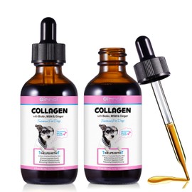 Collagen for Dogs, Dog Collagen Drops 60 ml, Collagen Boost, Rich in Biotin, Helps Skin & Joints & Digestive Health, Improves General Immunity (2pcs)
