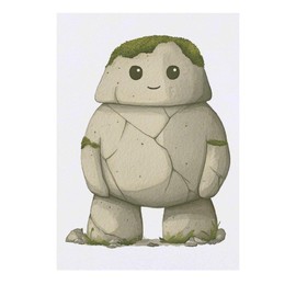 'Cute Little Stone Man' Temporary Tattoo - Water Resistant, Skin-Safe, Non-Toxic Transfer (TO00084455)
