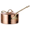 DEMMEX 1.2mm Thick Hammered Uncoated Copper Saucepan with Lid &