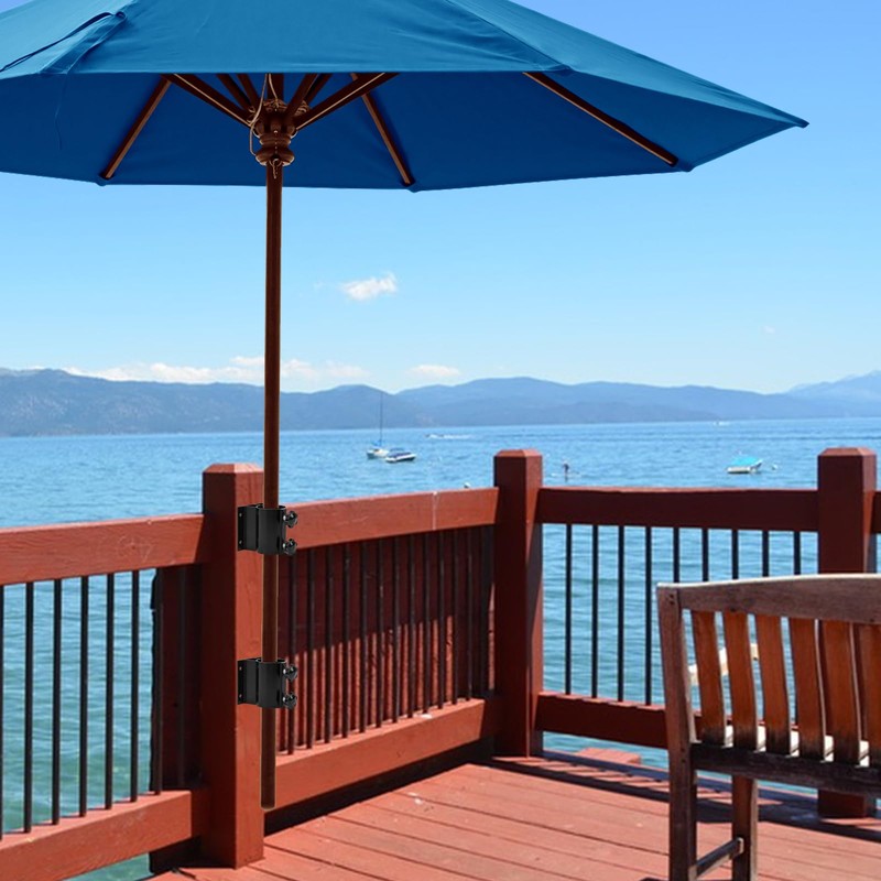 2pcs Patio Umbrella Holders, Outdoor Umbrella Base, Adjustable Metal Umbrella