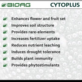 BioAg CytoPlus Organic Humic Acid Plus Seaweed Extract, Essential Micronutrients, Soil Amendment for All Plants, S B Co Cu Fe Mn Mo Zn (100 Grams) (BA76022)