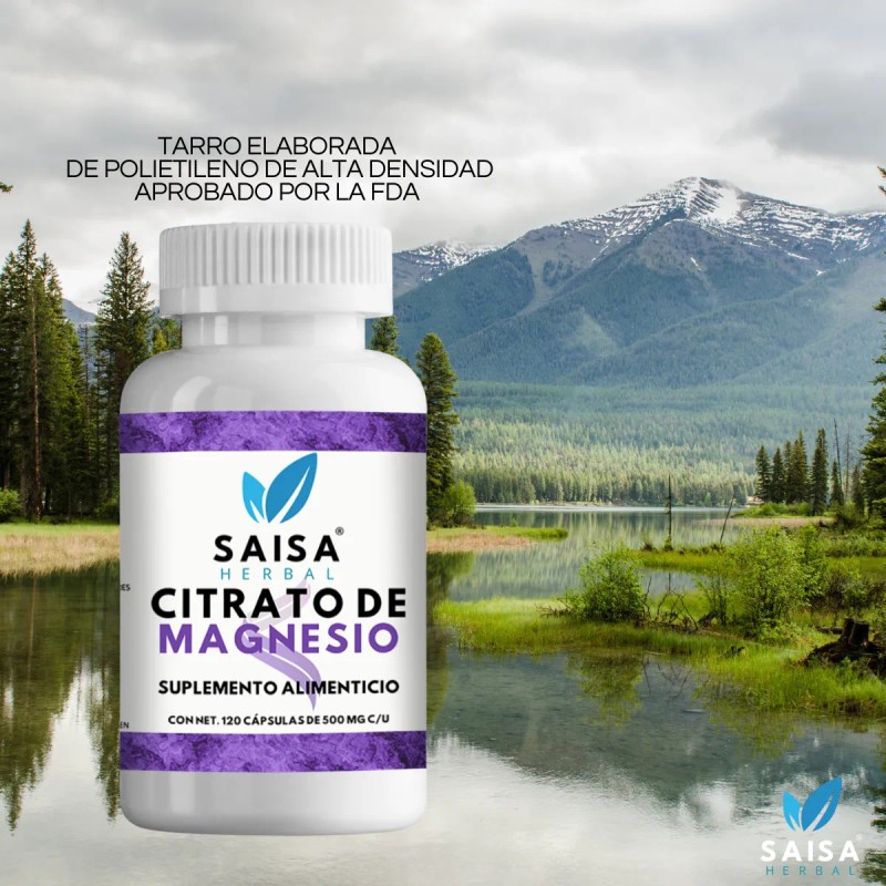 Citrato De Magnesio 240 Cpsulas Saisa Herbal Suplemento Alimenticio Calidad