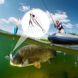 Fishing Lure Kit | Realistic Metal Bait | Realistic 3D Eyes Sequin Jig Lures with Hook for Bass Trout Ice Kayak Fly Fishing