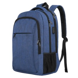 Backpack,Business Travel Anti Theft Slim Durable Laptops Backpack with USB Charging Port,Water Resistant College Computer Bag for Women & Men Fits 15.6 Inch Laptop and Notebook - Blue