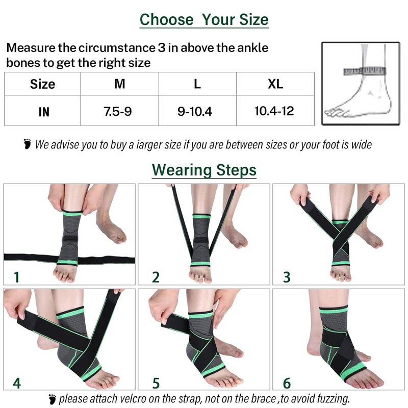 Ankle Support Brace, Adjustable Compression Ankle Support, for Men Women