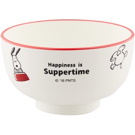 Peanuts 606551 Snoopy Happiness is Supper Time Painted Bowl Plate, Diameter 3.9 inches (9.9 cm), White