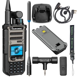 Quansheng TK11(8) Walkie Talkie - High Power with 3000mAh Battery, VHF UHF Dual Receive, AM FM CW SSB NOAA, IP54 Dust/Water Resistance, Magic Voice - 999 Channels with DTMF Encryption Two Way Radio