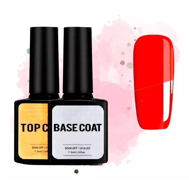 Veraly Kit Base Coat + Top Coat Para Polygel Esmalte