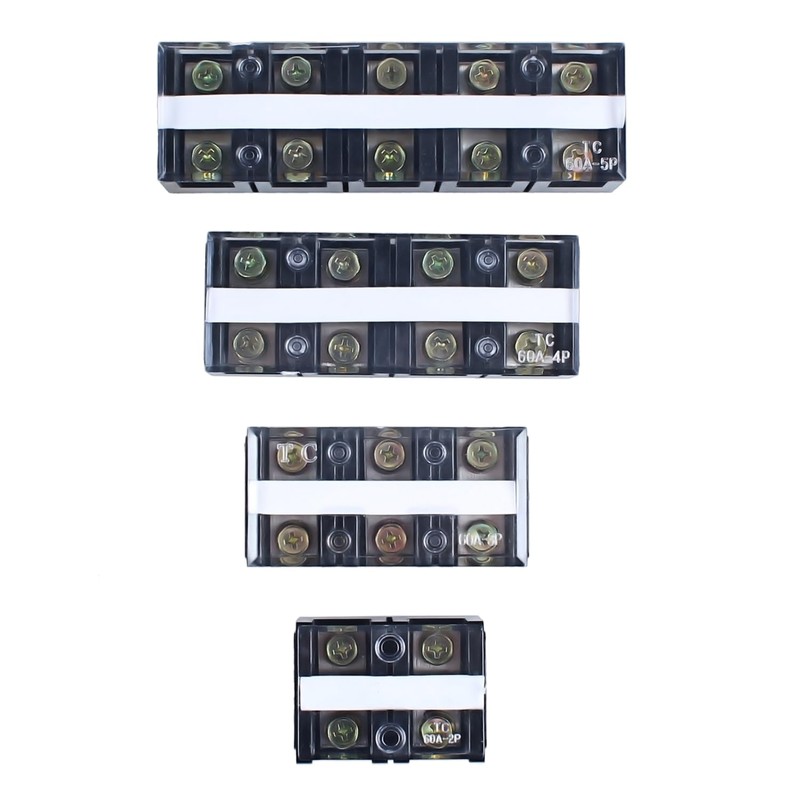 2 Pack DIANQI 60A 660V Terminal Block 3 Position Screw