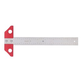 T Square Ruler 8in Drawing Metal Woodworking Layout Measuring Scriber Metric Imperial Scale for Carpenter Work