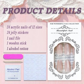 Press on Nails Medium Coffin SWEKKE Fake Nails Pink Full Cover Magnetic Nails Press on Glossy Glue on Nails False Nails with Nail Glue Summer Acrylic Nails Artificial Nails for Women Girls