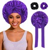 Bonnet with Tie Band, Satin Hair Silk Bonnet for Sleeping