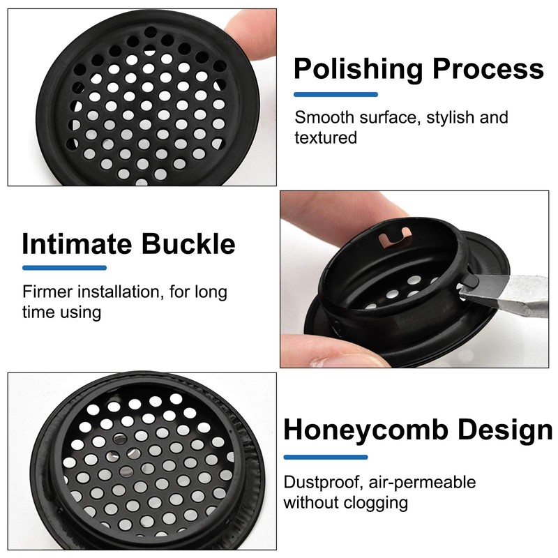 INCREWAY Air Vent Louver, 50pcs 35mm Stainless Steel Round Mesh