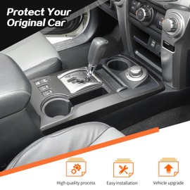 JeCar for 4Runner Interior Trim Center Console Gear Shift Panel Cover for 2010-2023 Toyota 4Runner (Matte Black)