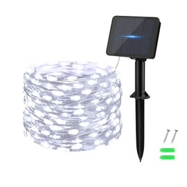 Dalugo Dalugo Solar Lichterkette Aussen, 50 LED 5M Kaltwei? Lichterkette Solar Au?en Wetterfest Kupferdraht fr Garten, Terrasse, Hof, Baum, Party, Geburtstag, Hochzeit, Weihnachten