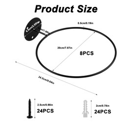 QBXMY7 8 Pcs Wall Mount Ball Holder | Basketball/Football/Volleyball Storage Rack | Heavy Duty Sports Room Decor with Detachable Design