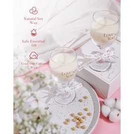 Jasmine Candles Gift Set - 2 Pack Scented Candle for Women, Candles for Home Scented & Home Decor, Romantic White Gift for Date Night/Anniversary/Birthday