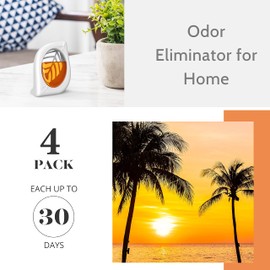 Air Freshener for Home, 4 Pack, Hawaiian, Odor Eliminator for Small Area Closets Bathroom Pets Strong Odor, Up to 120 Days