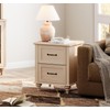 WAMPAT Nightstand Side Table with Charging Station, Beige End Table