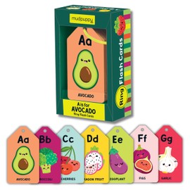 Mudpuppy A is for Avocado — Ring Flashcards 26 Durable Double Sided Alphabet Food Cards and Reclosable Ring with Colorful Art for Babies Age 1+ Perfect for Preschool Or Travel for Teacher and Parents