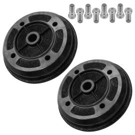 Caltric 2 Rear Brake Drum W/Bolt for Kawasaki Mule 2510 KAF950A KAF950 A Diesel 2000-01
