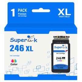 USUPERINK Remanufactured Ink Cartridge Replacement for Canon 246XL CL246XL 244XL CL244XL Compatible with MG2520 MG2550 IP2820 MX490 MX492 TS202 TS3120 Printer Show Ink Level (Tri-Color, 1 Pack)