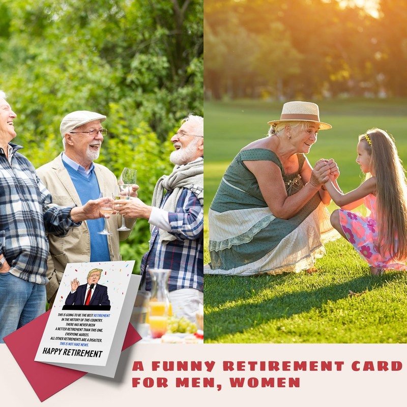 Retirement Gifts for Women, Men - Retirement Cards for Bestie,