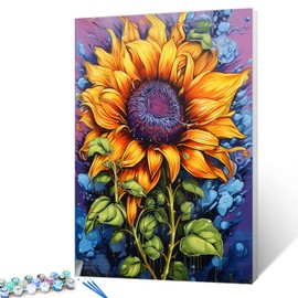 Garden Sunflowers Painting Paint by Number Kits 16 x 20 inch Graffiti Street Art Canvas DIY Boho Wildflowers Oil Painting for Kids Adults Beginner with Brushes and Acrylic Art Nordics Gift(Frameless)