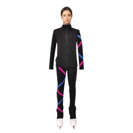 JoyCan Girl's Ice Skating Training Suit with Plush Skating Training Clothes for Performance