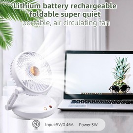 Hodeoo Desk Fan, Portable Fan Battery Operated Fan with Three-Speed Adjustment,can Automatically Shake the Head,Personal Fan Rechargeable Fan For Office & Living Room & Outdoor & Bedroom