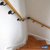 XFORT Smithy's Range Black Antique Handrail Brackets, Traditional Cast Iron
