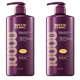 Elastine 엘라스틴 든든살림 두피샴푸 클리닉 10000 비오틴 1L 2개 Elastin Deundeun Salim Scalp Shampoo Clinic 10,000 Biotin 1L 2pcs [Elastine Biotin Clinic 10,000 Shampoo 1L, 2 pieces]