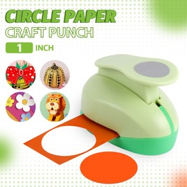 UCEC Round Punch (2.54 cm), Motif Punch Circle, Circle Punch, Christmas Punch, Paper Hole Punch, Children's Motif Punch - for Card Making, Scrapbooking and DIY