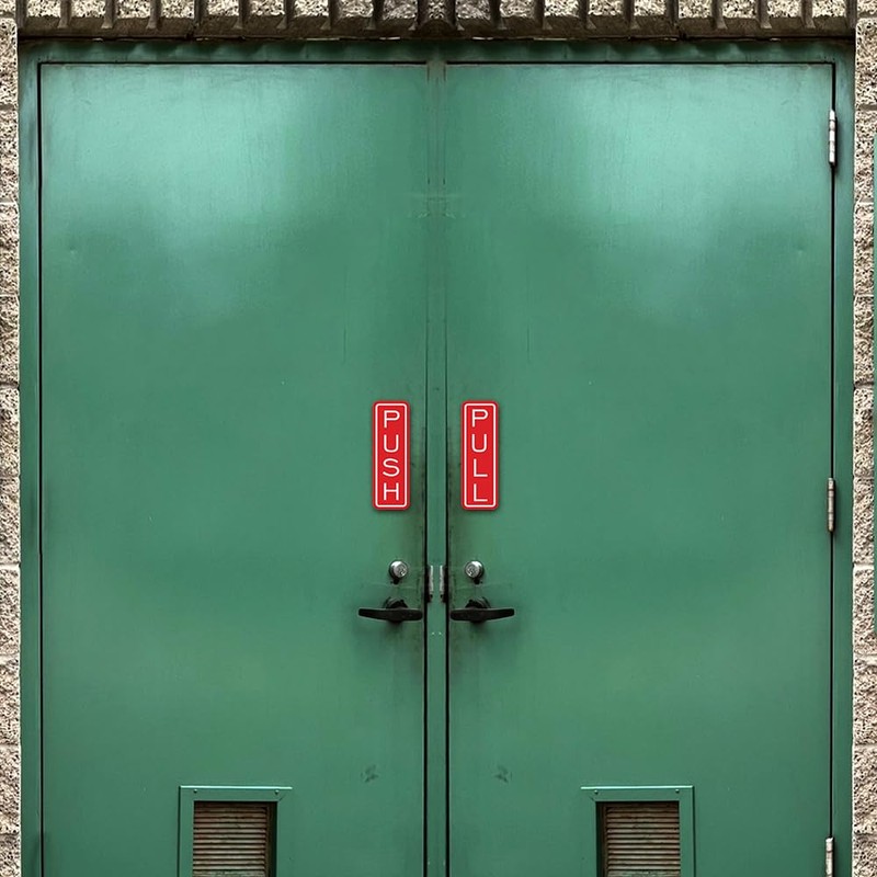 All Quality Classic Vertical Push Pull Door Signs - Great