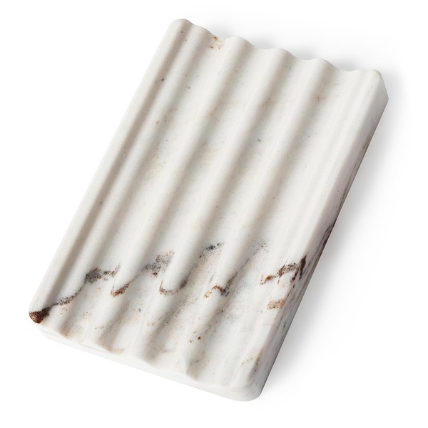 Koville Italian Natural Marble Soap Dish for Shower, Stone Soap