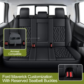 IKABEVEM Seat Covers Fit for Ford Maverick : 2022 2023 2024 2025 Pick-up Truck Full Set Car Seat Covers (Black, 5 Seats)