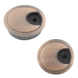 Adyoney 2Pcs 2 Inch(50mm) Red-Bronze Zinc Alloy Wire Cord Cable Table Desk Grommet Hole Covers - for Office and Home Desk Cable Management, Desk Hole, Table Hole