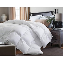 Blue Ridge Home Fashions White Kathy Ireland Feather Goose Down Comforter-All Season Warmth, Full-Queen