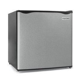 Igloo 1.6 Cu.Ft. Compact Refrigerator, Adjustable Thermostat, Glass Shelves, Includes Scraper, Ice Cube Freezer Drip Tray, Platinum