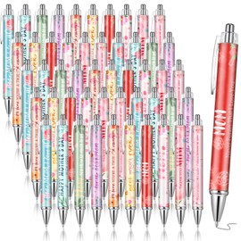 Skyygemm 50 Pcs Happy Mother's Day Ballpoint Pen Retractable 1 mm Best Mom Ever Black Ink Writing Pens Funny Thank You Mom Mother Birthday Party Favors Gifts from Daughter Son