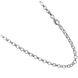 JOSCO 4mm Rolo Chain .925 Italian Sterling Silver Necklace. 16,18,20,22,24,30 Inches Available (18 Inches)