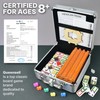 Queensell Mexican Train Dominoes Set with 8 Holders - Wooden