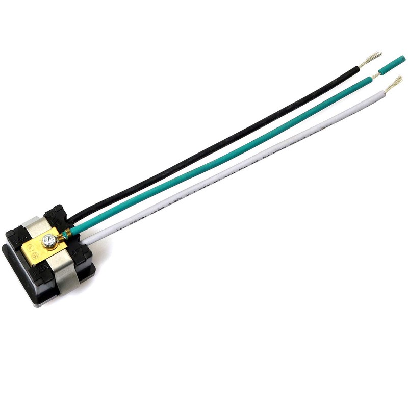 Longdex 3-Wire Outlet 15A 125V Black Snap-in Grounding Receptacle with