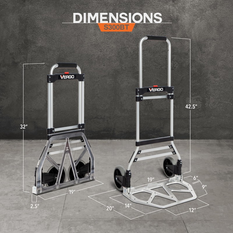 Vergo 275 Ibs Capacity Folding Hand Truck Dolly – Lightweight